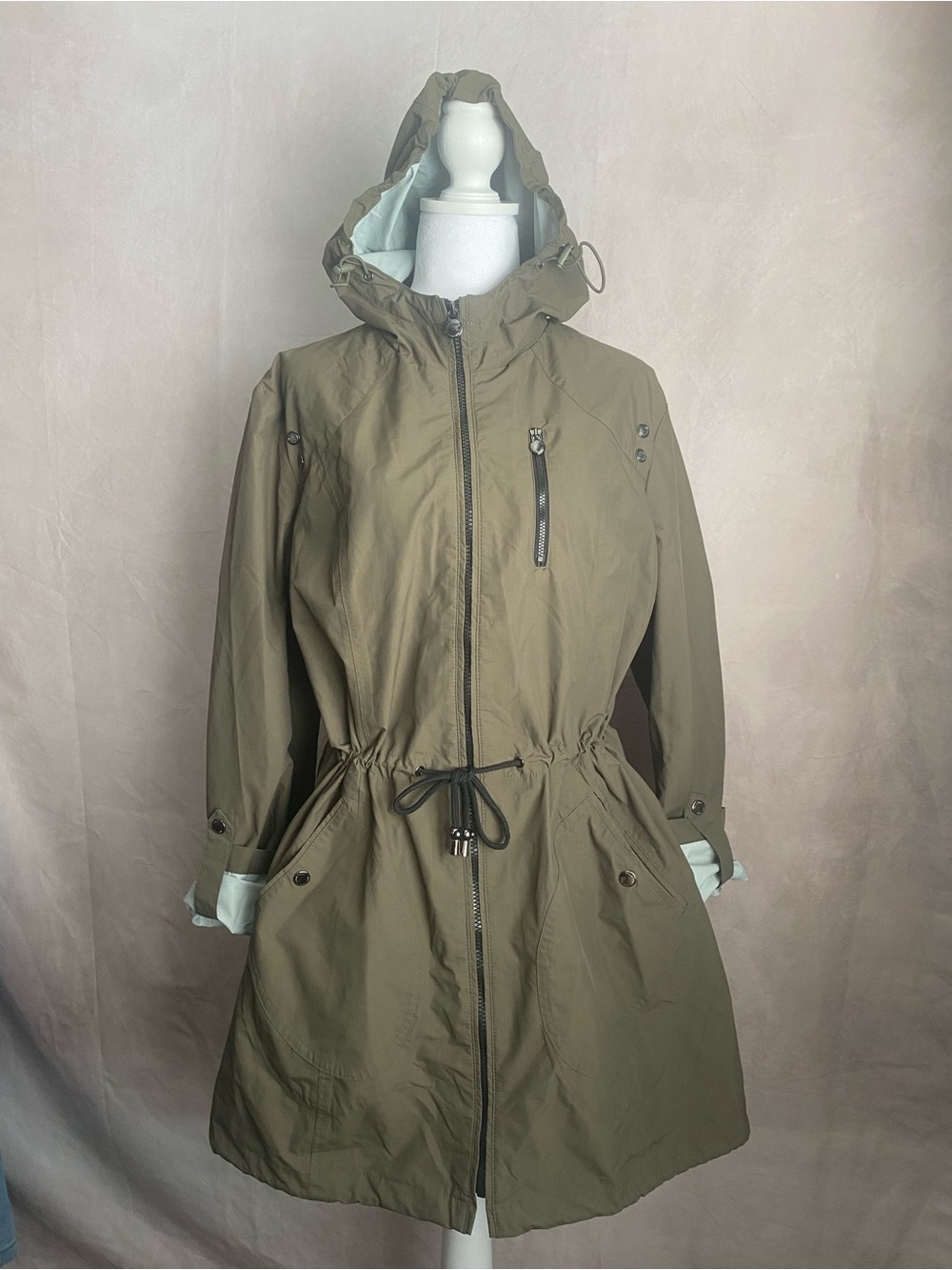 Laundry By Shelli Segal Olive Hooded Trench Anorak
